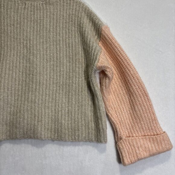 MNG MANGO Women's Knit Cropped Color Block Cardigan Sweater Alpaca Wool Blend - Picture 12 of 15